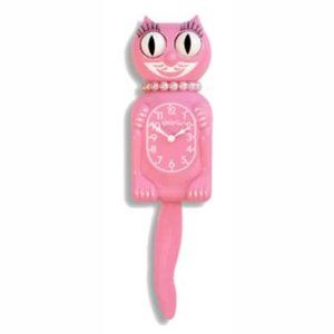 Urban Outfitters Pink Satin Miss Kitty Cat klock